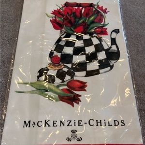 MacKenzie-Childs NWT Gorgeous Courtly Check Tulip Teakettle Cotton Dish Towel